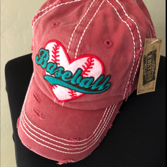 Ladies distressed baseball cap - Picture 2 of 5